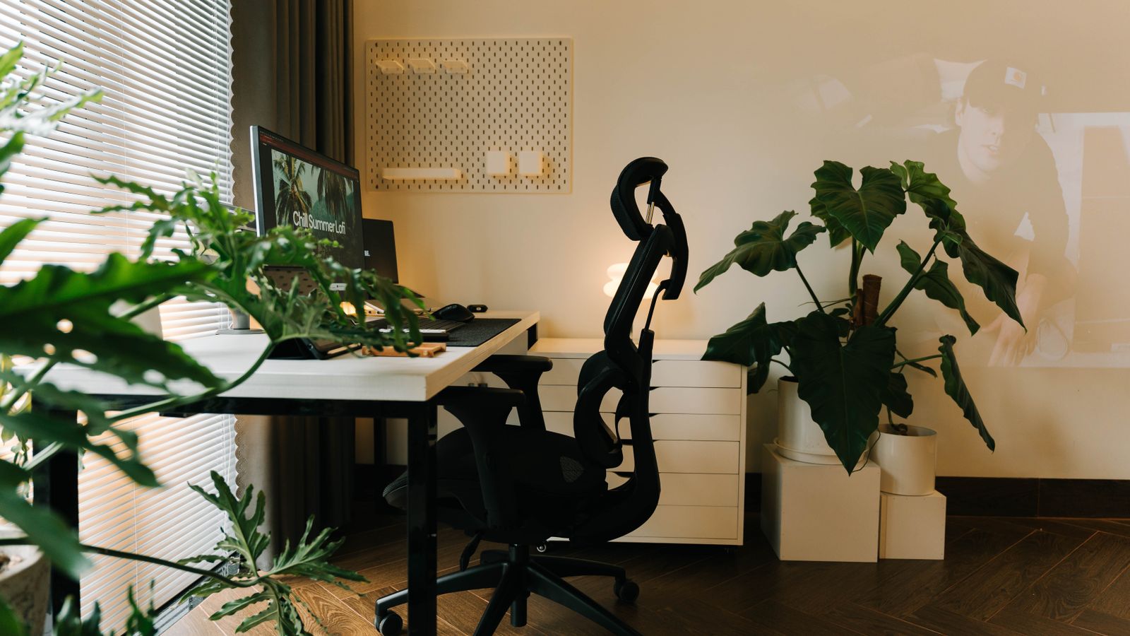 A calm, modern workspace in natural light.